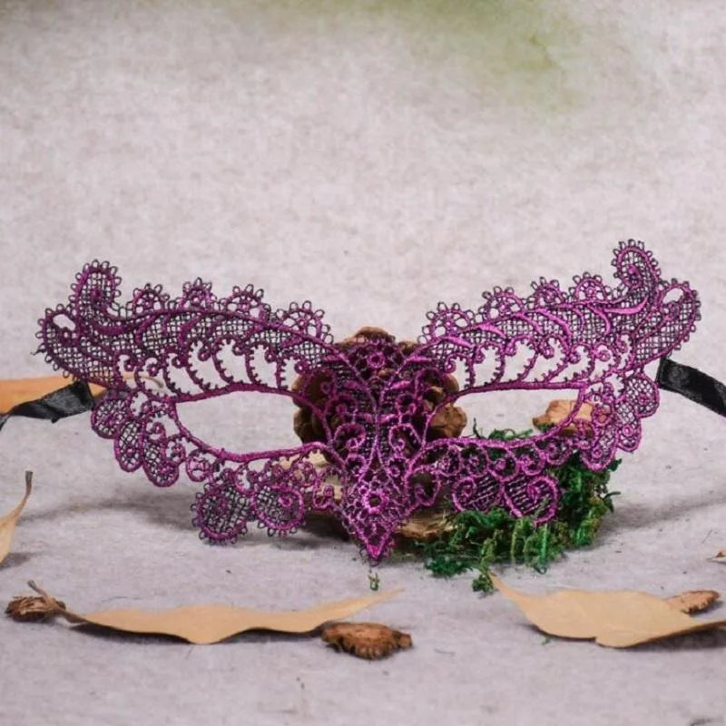 Women Hollow Out Lace Eye Mask for Masquerade Party Halloween Fancy Dress