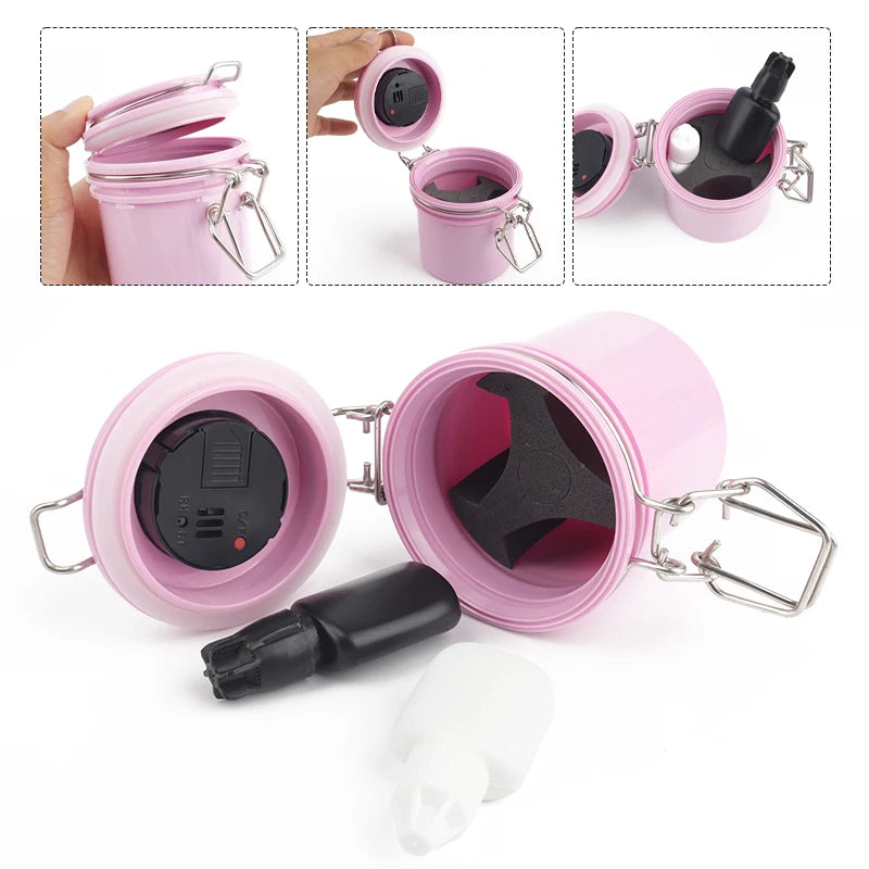 Eyelash Glue Storage Tank with Temperature & Hygrometer Leak-Proof Jar Lash Extension Tool