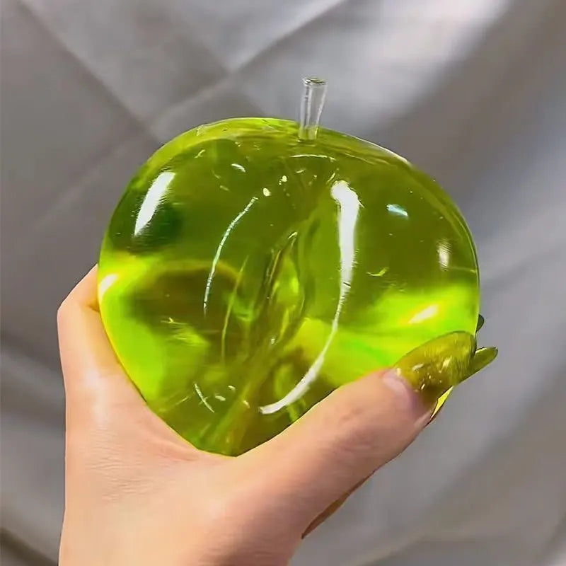 Sensory Fidget Toy Apple Maltose Squishy Decompression Toy for Relaxation - Green Pink