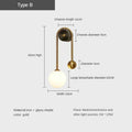 Modern Wall Light Lamp with Glass Ball LED Sconce for Bedroom & Living Room