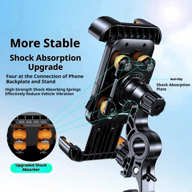 Universal Bicycle Phone Holder Motorcycle Handlebar Mount Shockproof 4.7-6.8 Inch