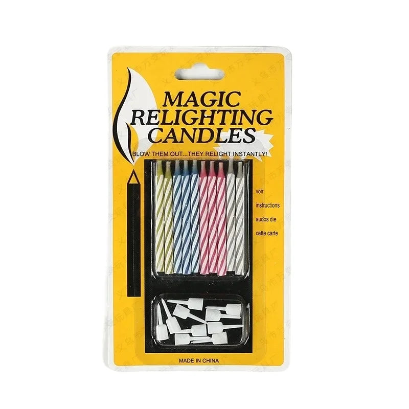 Magic Blow Out Candles Set - Surprise Prank Birthday Party Props