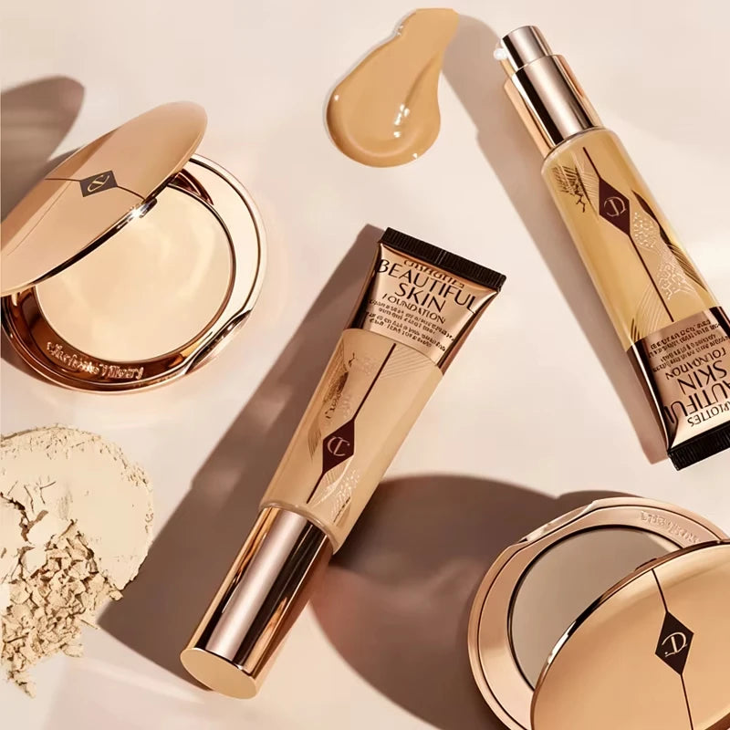Facial Setting Powder with Lip Balm & Liquid Foundation - Flawless Makeup Fixing Spray