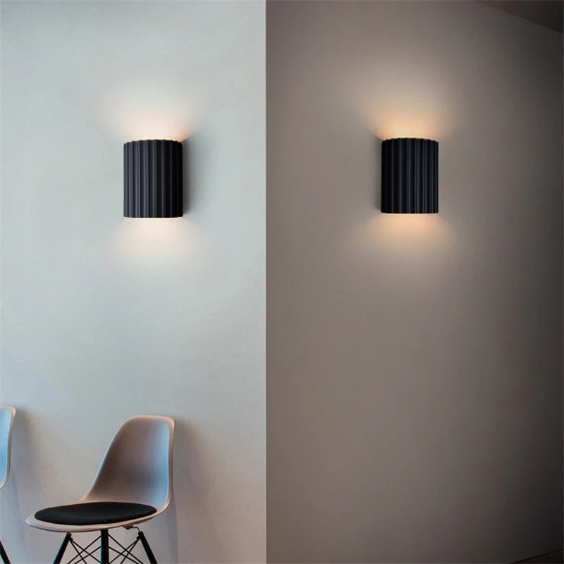 Resin Striped Wall Lamp for Indoor Home Decor - Living Room & Corridor Sconce