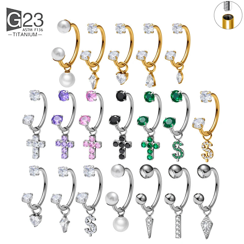 Titanium Septum Ring C Shape Body Piercing Jewelry Hypoallergenic Cartilage Nose Nose Ring