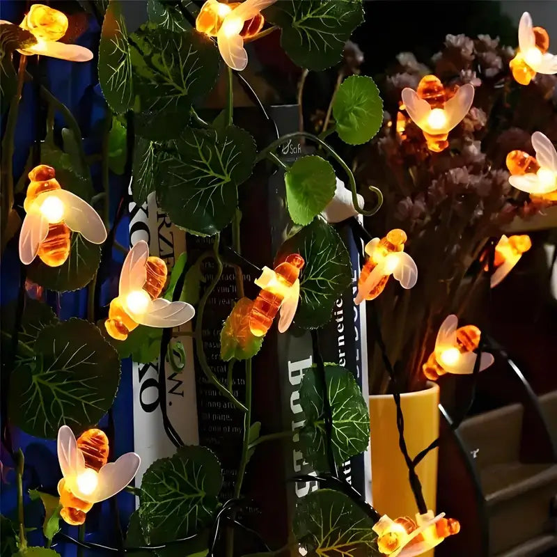 Solar Outdoor Bee Light String with 8 Modes - Garden & Balcony Decor