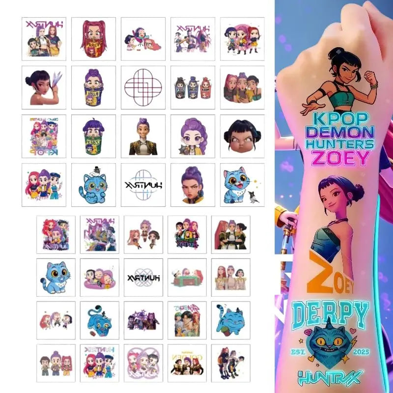 20pcs Cartoon Anime Temporary Tattoo Stickers for Kids Party Favors