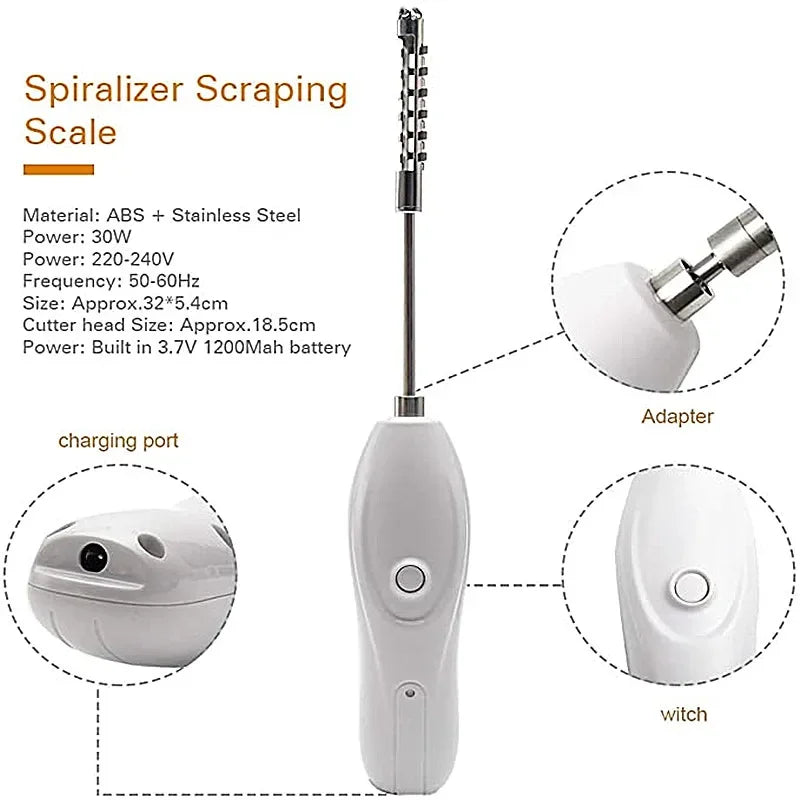 Electric Fruit Corer and Vegetable Core Digger with Rotating Cutter - Rechargeable Kitchen Tool