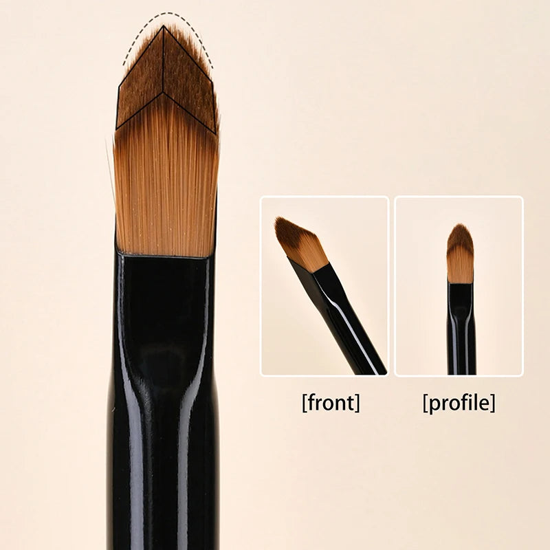 Angled Highlighter Brush for Face Contour and Concealer - Synthetic Hair, Small Size