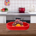 Large Wooden Oval Fruit Serving Tray Multi-Function Snack & Dessert Platter