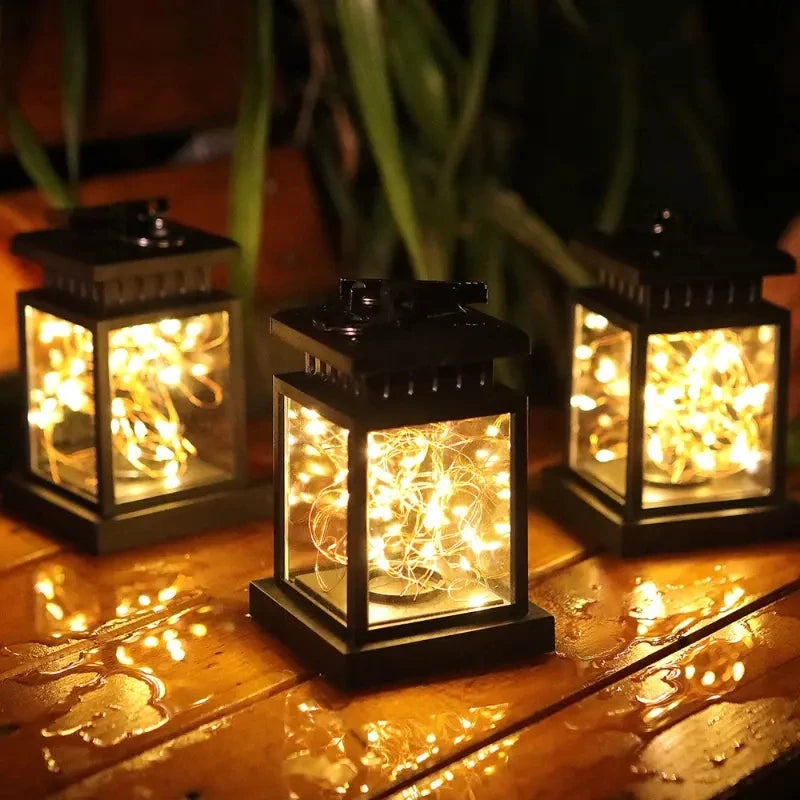 Outdoor Solar Lantern Waterproof Hanging LED Light for Garden Patio Yard Decor