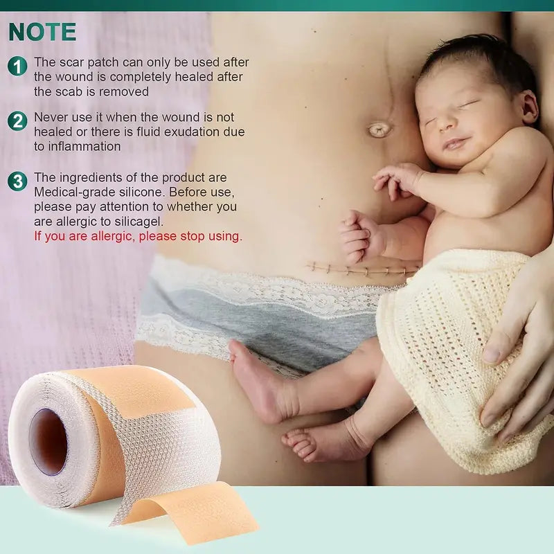 Silicone Scar Treatment Sheets Roll Reusable Strips for Keloid & Burn Scars