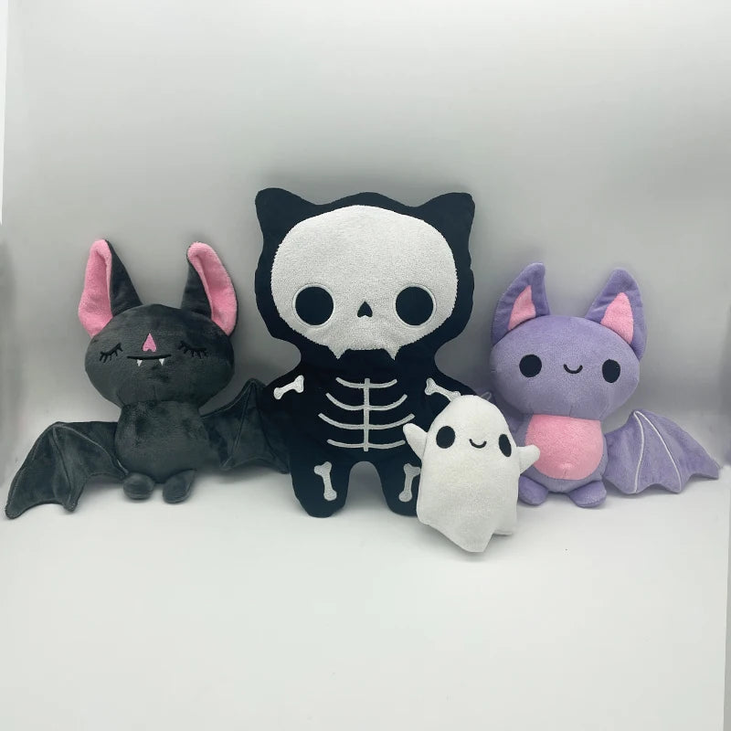 Halloween Kawaii Bat Plush Toys with Slippers Cute Cartoon Ghost Dolls Kids Gift