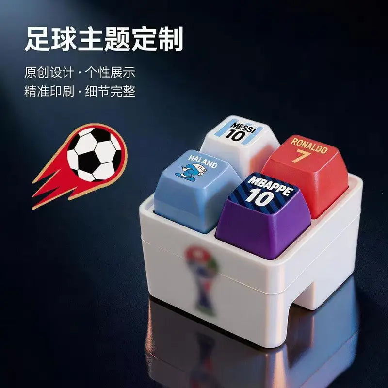 Soccer-Themed Keychain with Light-Up Buttons & Sound - Fun Gift for Teens & Adults