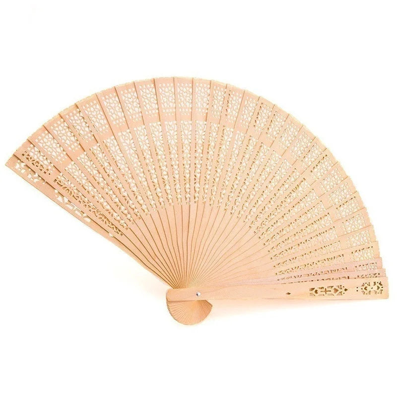 Sandalwood Folding Wooden Hand Fan 20cm - Decorative & Cooling Accessory