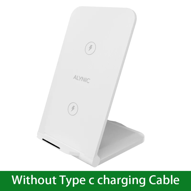 Wireless Charging Station for iPhone & Samsung - Fast Charging Stand with Dual Angles