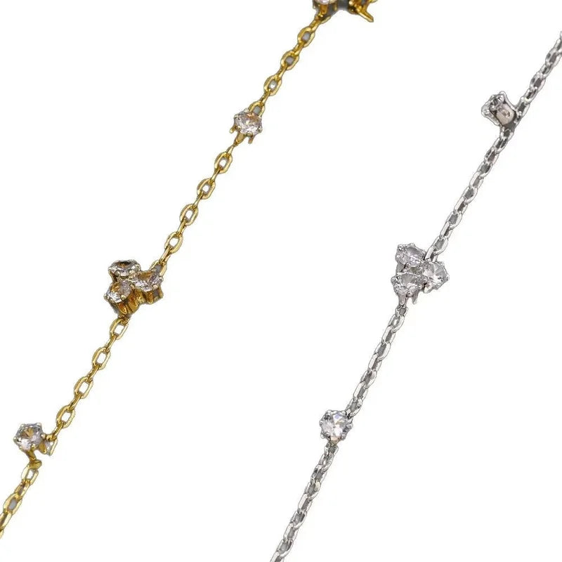 Summer Rhinestone Flower Hand Back Bracelet for Women Wedding Party Jewelry