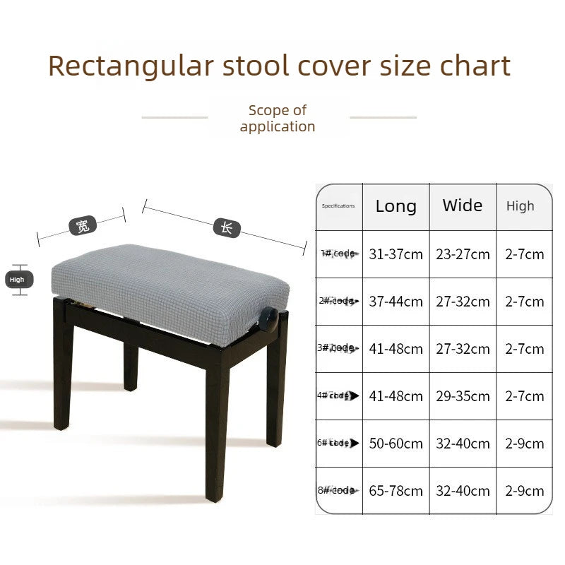 Elastic Jacquard Piano Bench Cover Dustproof & Washable Home Protector