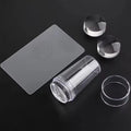Transparent Nail Stamper Set with Scraper for French Nail Art - Silicone Head