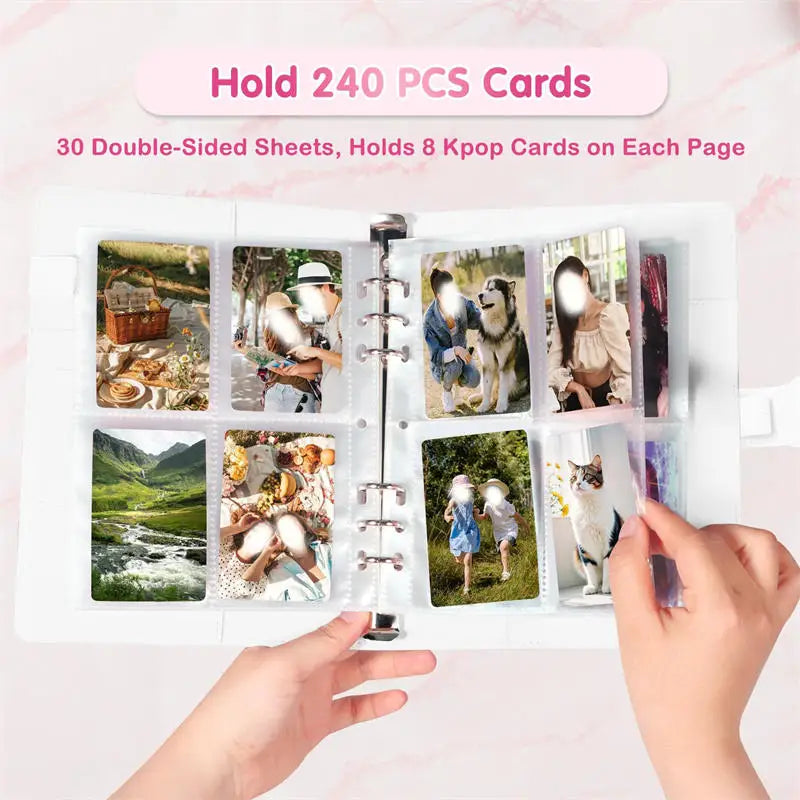 Loose Leaf Photo Album & Card Book Organizer - 25 Sheets, PVC, Multiple Colors