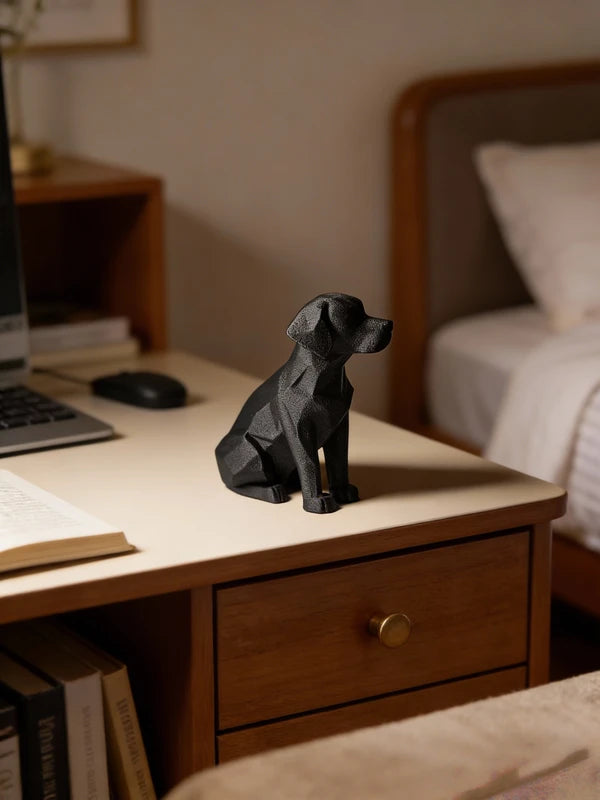 2 Pack 3D Printed Abstract Polygon Labrador Small Ornaments for Indoor Outdoor Decor