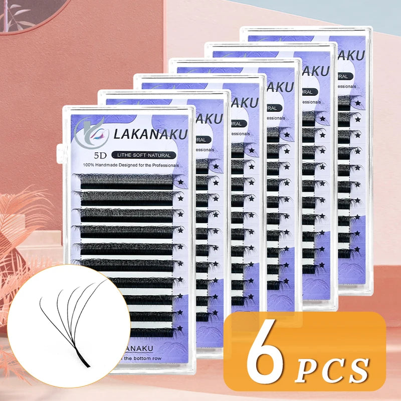 False Eyelashes Extension 6 Trays Volume Fans Soft Individual Eyelash Extensions
