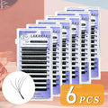 False Eyelashes Extension 6 Trays Volume Fans Soft Individual Eyelash Extensions