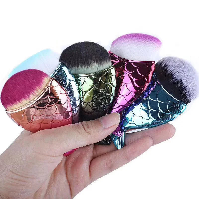 Professional Mermaid Makeup Brush Set - Face Blush Foundation Cosmetic Tools Kit