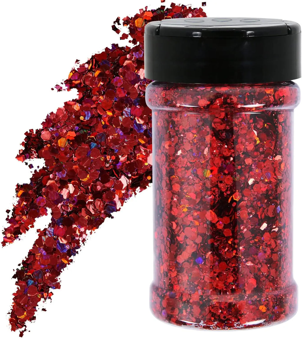 Silver Holographic Nail Glitter Mix 50g Chunky & Fine Glitter for Nail Art & Crafts