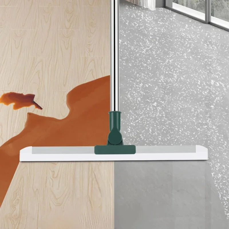 Silicone Floor & Glass Scraper Broom with Squeegee - Multi-Color Household Cleaning Tool