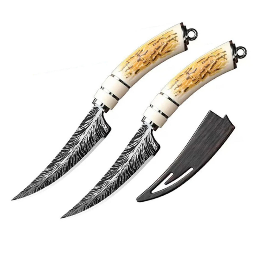 Curved Fruit Knife with Satin Finish and Plastic Handle - Portable Boning Knife