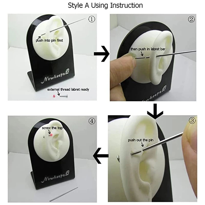Stainless Steel Piercing Guide Pin for Jewelry Stretching & Taping