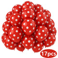 17pcs Red Polka Dot Latex Balloons 12 Inch Party Decorations for Birthday Wedding Valentine