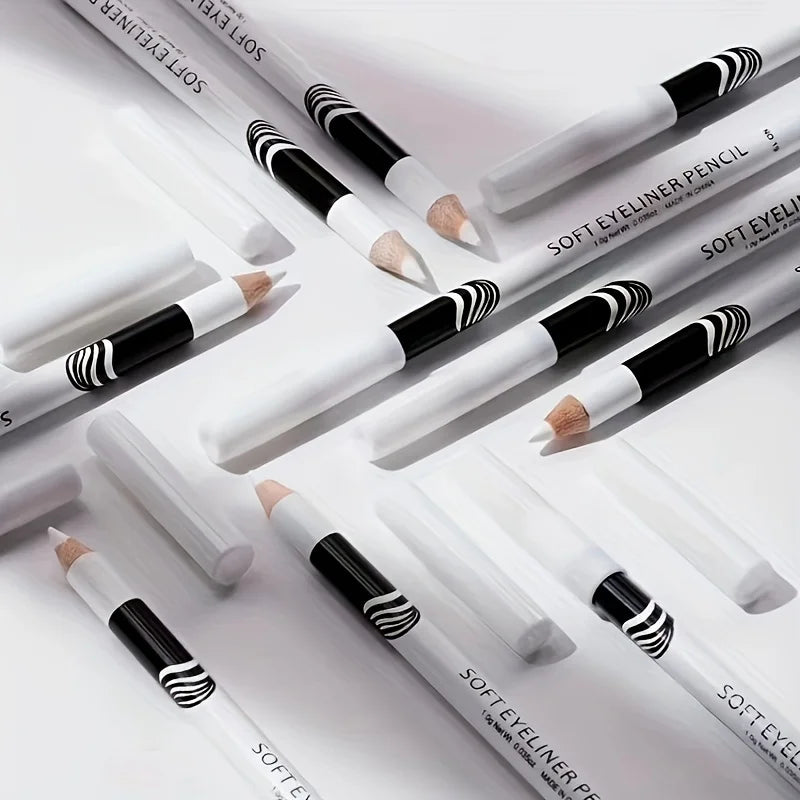 White Wooden Eyeliner Pen for Inner & Under Eyelid Makeup - Matte White
