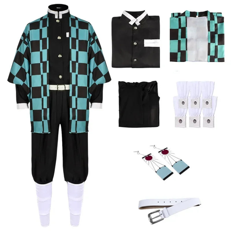 Anime Kamado Tanjirou Cosplay Costume Set for Halloween & Conventions