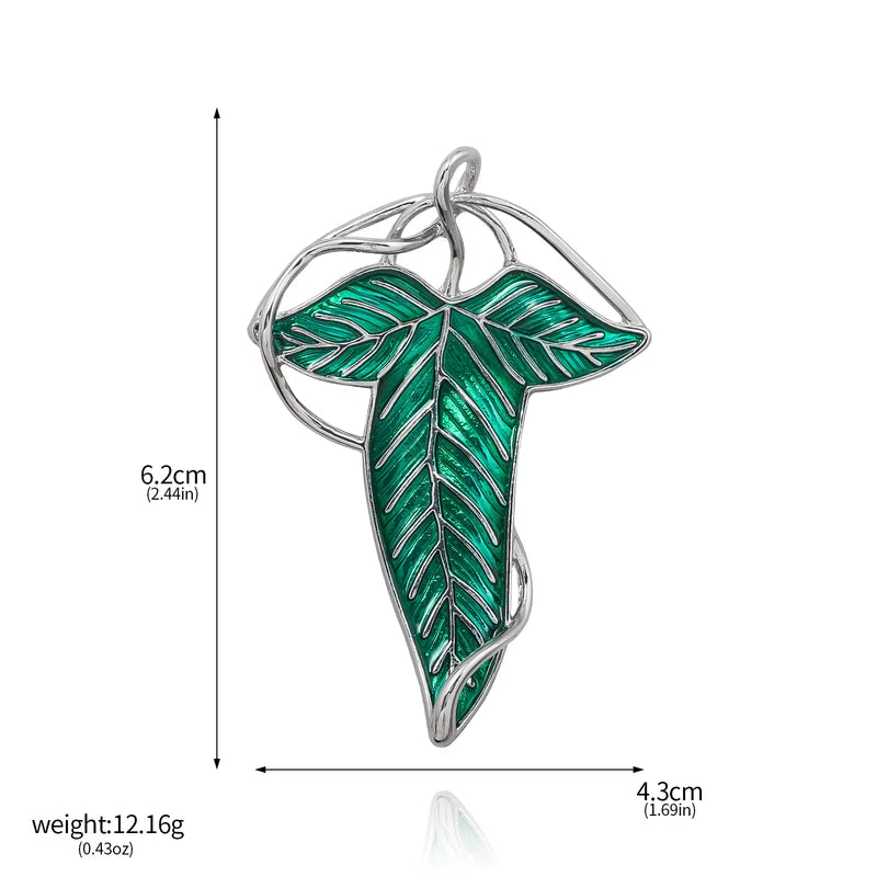 Lord of the Rings Elven Brooch Pins Vintage Green Leaf Jewelry Accessories Gift