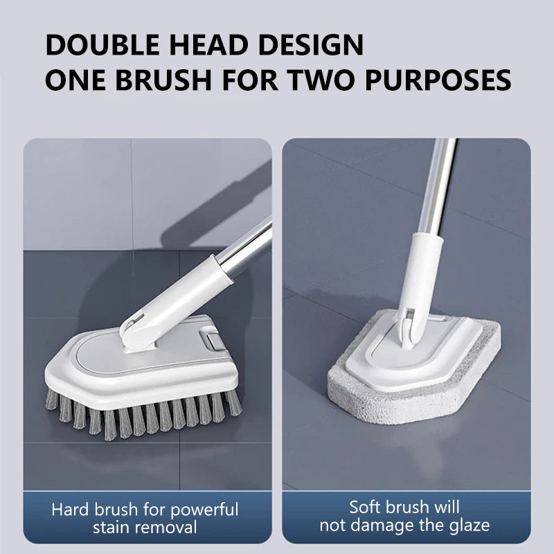 95cm Multi-Functional Bathroom Cleaning Brush with Long Handle - Removable Floor & Tile Scrubber