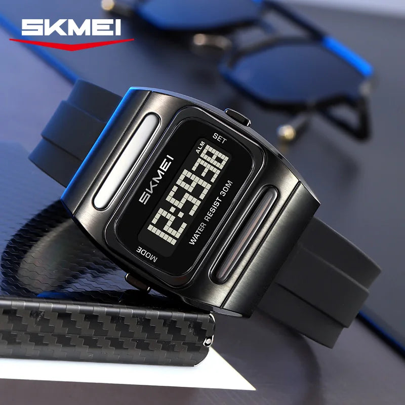 Digital Men’s Watch with Alarm Calendar Solar Power Luminous Display