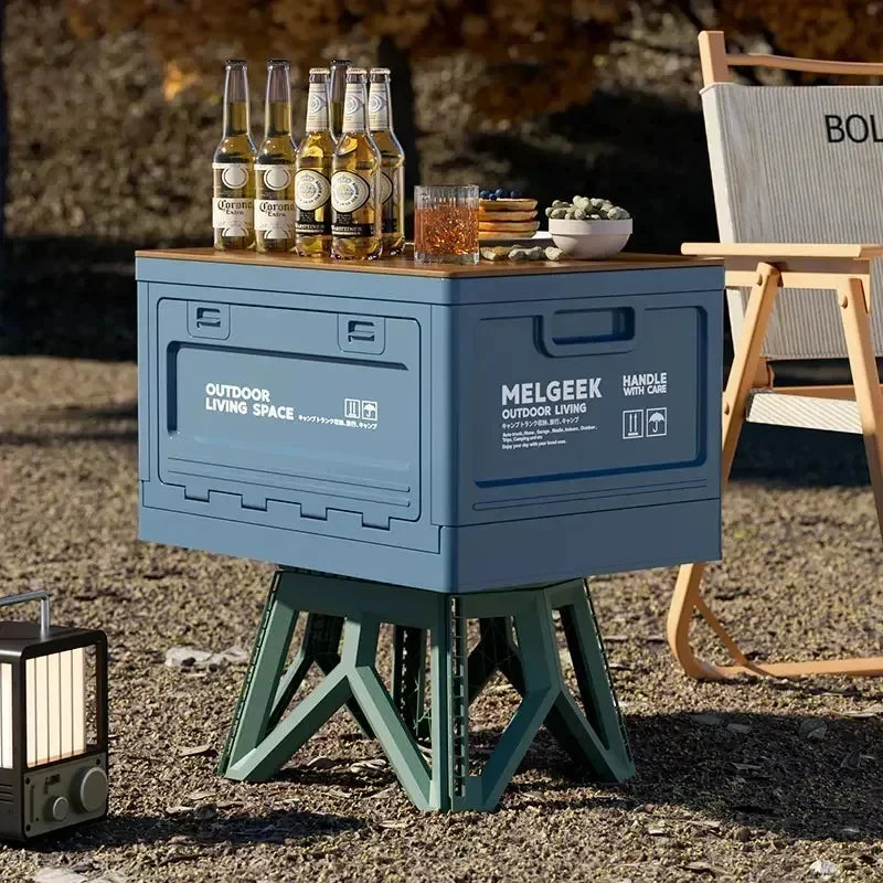Foldable Car Trunk Organizer with Bench and Cutting Board - Multi-Size & Color Options