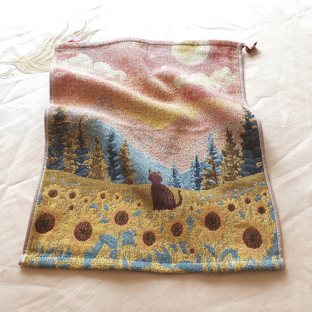 Pastoral Cats Cotton Four-Layer Gauze Hand Towel - Absorbent, Quick-Drying, No Fading