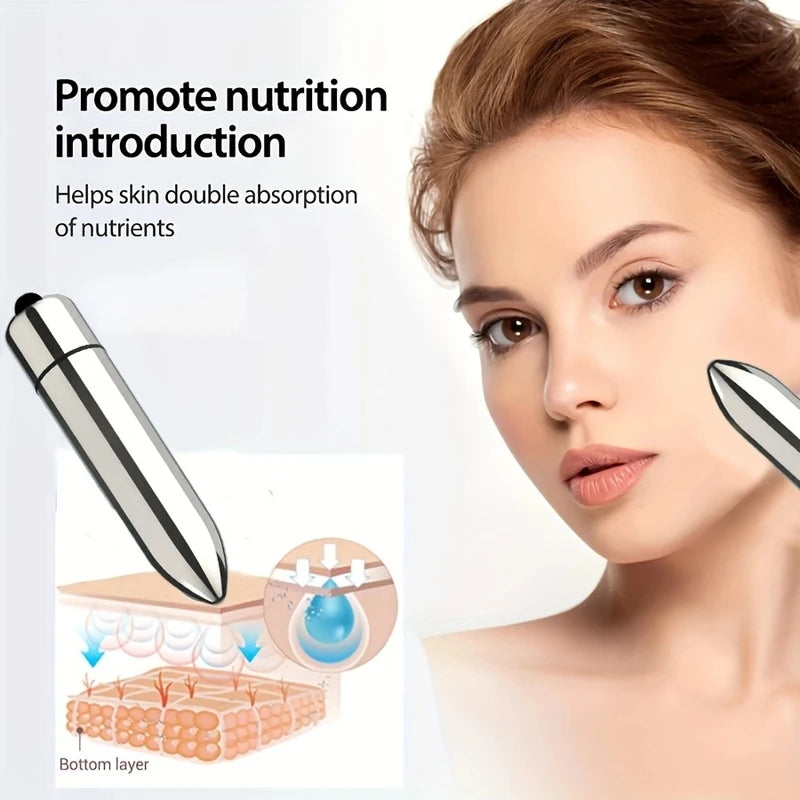 Portable Vibrating Facial & Eye Massager for Skin Absorption & Relaxation