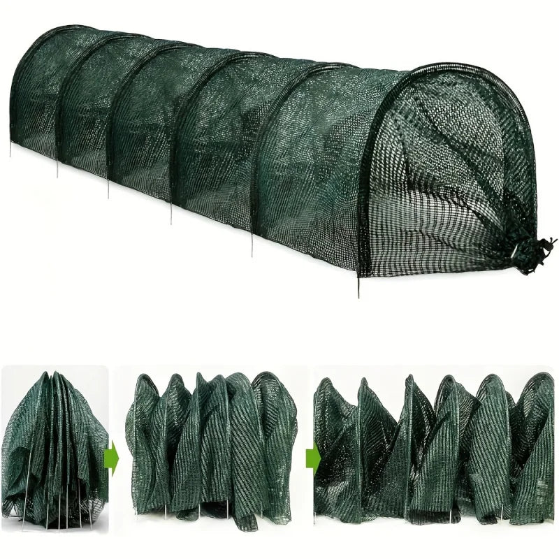 Collapsible Mesh Tunnel for Birds & Insects - UV Protection, Durable Garden Barrier