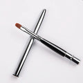 Portable Lip Gloss Brush Pen with Metal Handle and Protective Cap - Makeup Tool