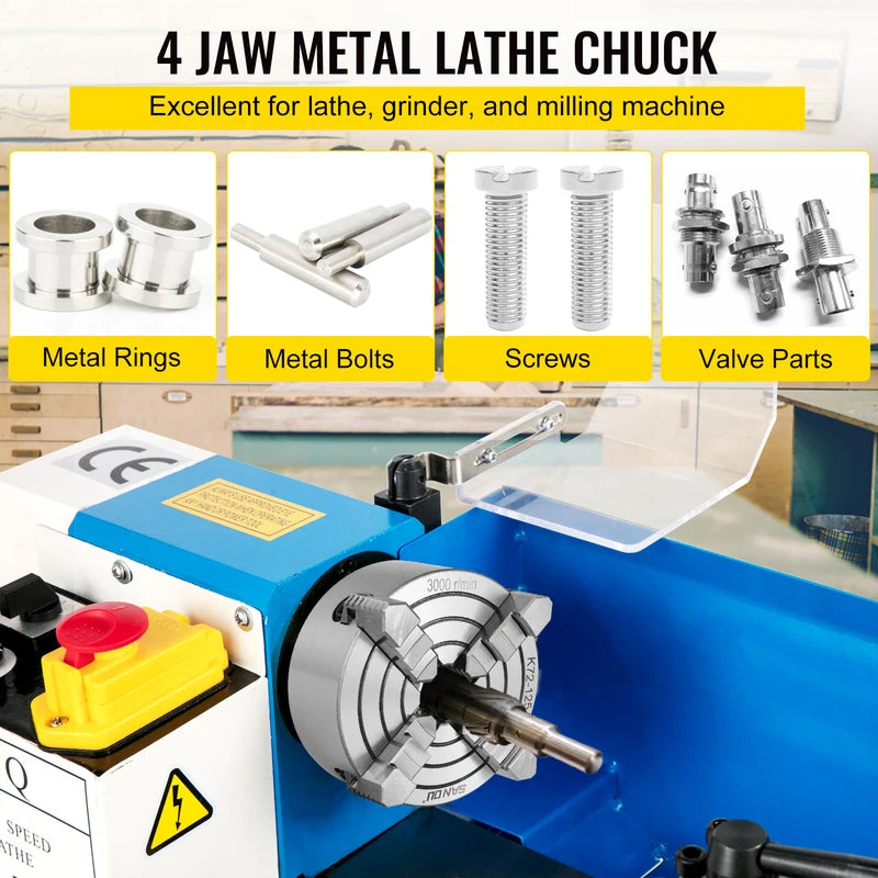 4-Jaw Independent Lathe Chuck K72-125 K72-100 125mm 100mm Metal Turning Machine Accessory