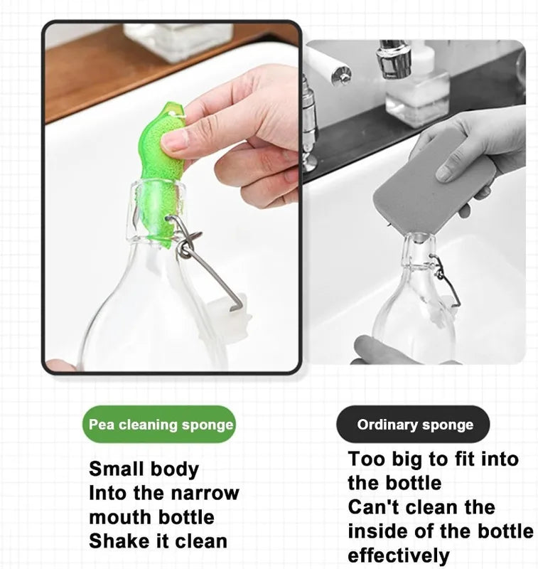Reusable Kitchen Bottle Cleaning Sponge Brush for Glassware and Bottles