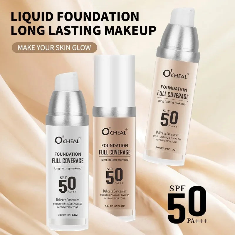 Color Changing Foundation and Concealer with Long-Lasting Oil Control SPF Moisturizer