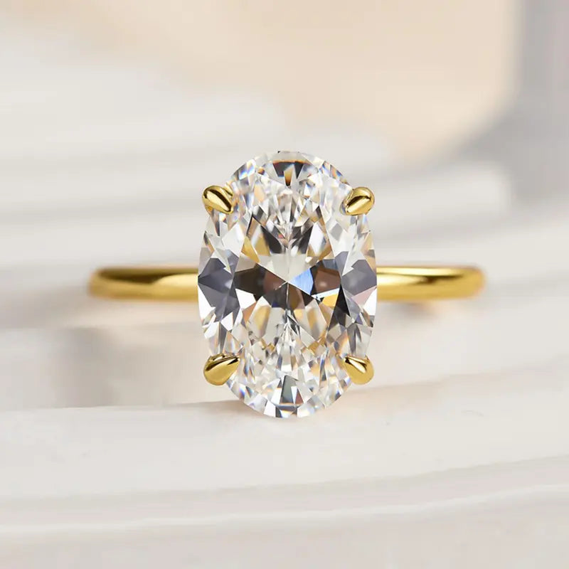 Sterling Silver Zircon Engagement Ring Wedding Band for Women - Fine Jewelry Gift