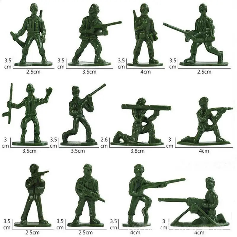 100-Piece Plastic Army Soldier Figures Set with Vehicles & Accessories for Kids