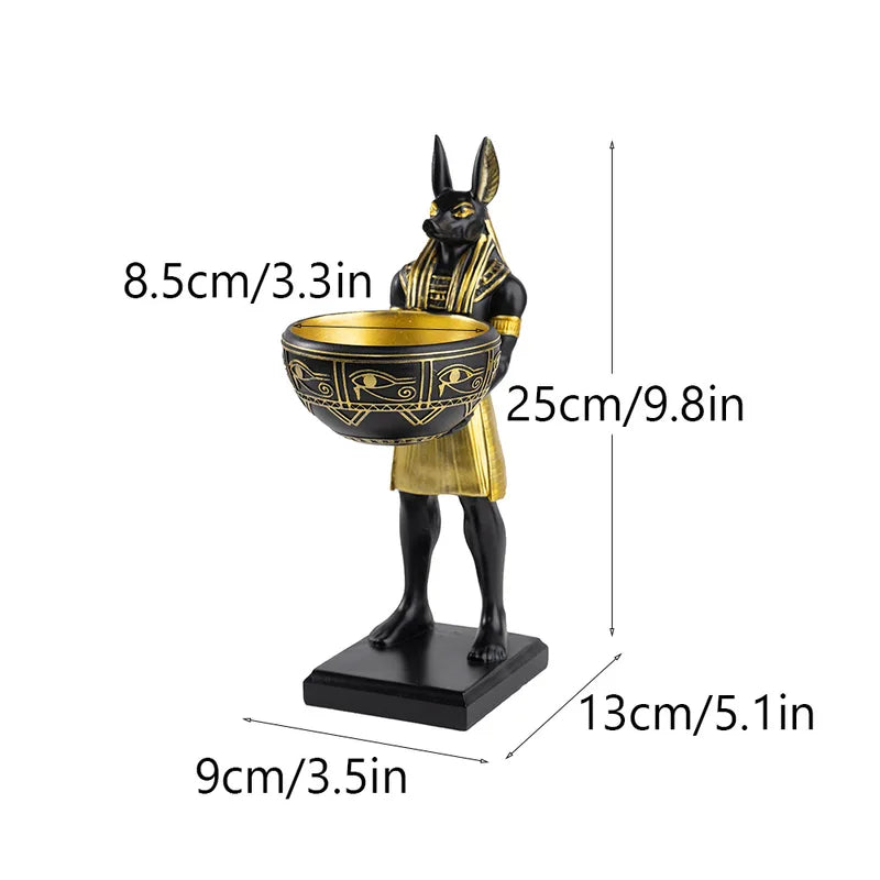 Ancient Egyptian Anubis Resin Storage Tray - Decorative Table Ornament Gift