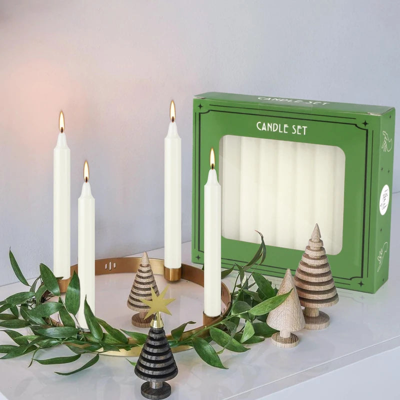 Ivory White 4-Inch Drip-Free Unscented Candles - Perfect for Weddings & Home Decor
